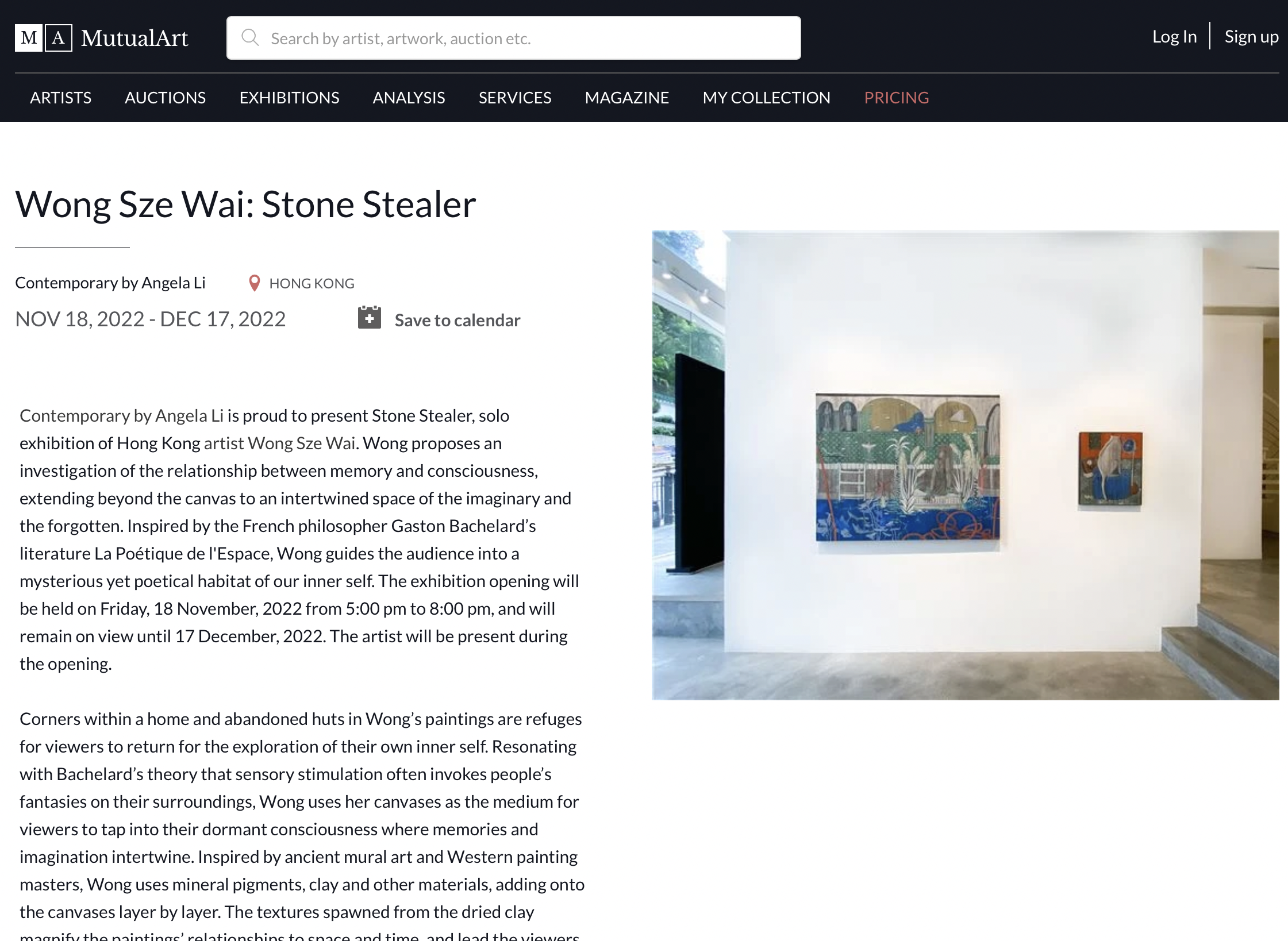 Wong Sze Wai: Stone Stealer | MutualArt